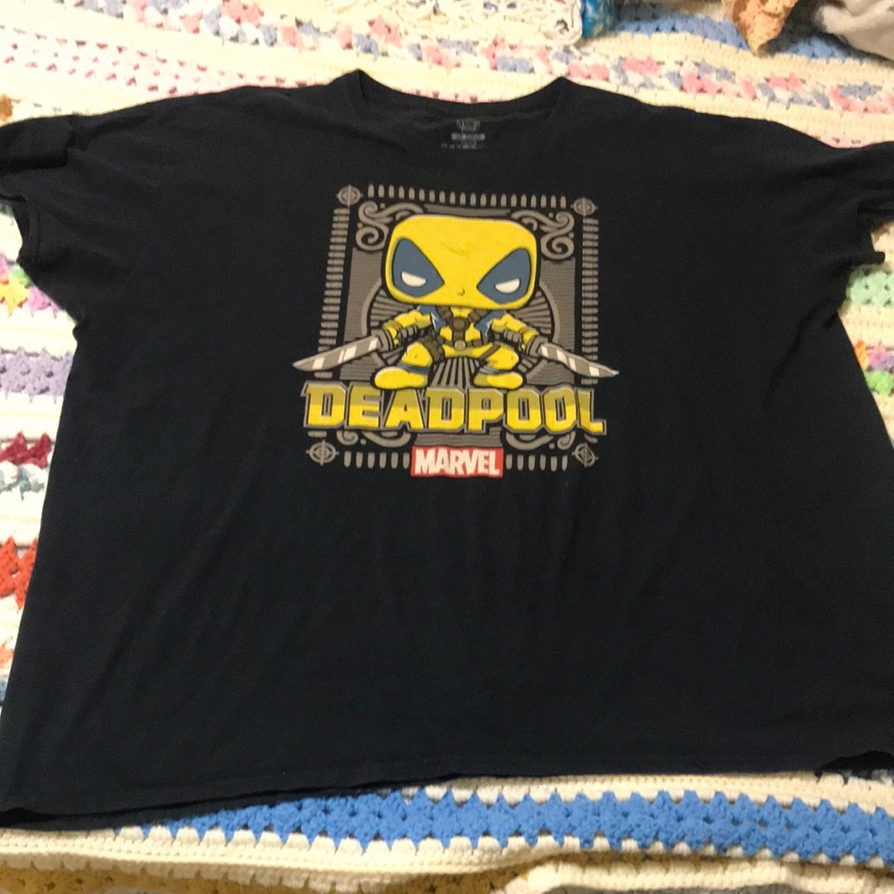 Funko Deadpool Collector Corps Yellow Deadpool shirt